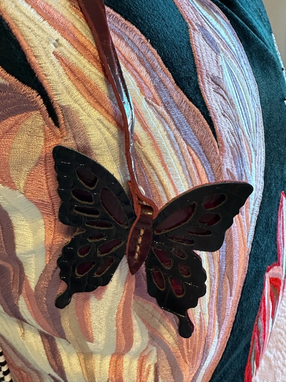Genuine Leather Butterfly Purse Charm